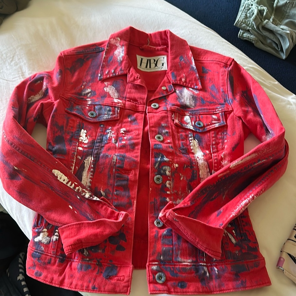 Haute bohemian groupe one of a kind denim jwcket